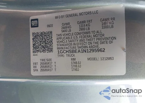 2022 Chevrolet Colorado 2Wd Long Box Wt from USA, damaged, VIN 1GCHSBEA1N1295962